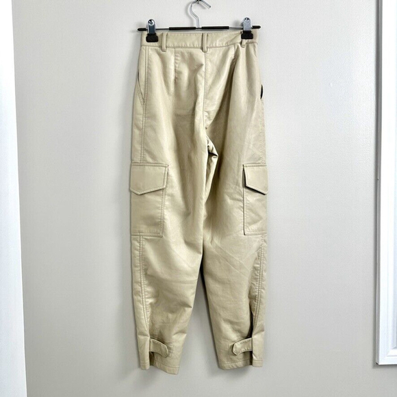 Wilfred Modern Cargo Pant Faux Leather Women's Size 0 Birch Beige - Picture 5 of 13